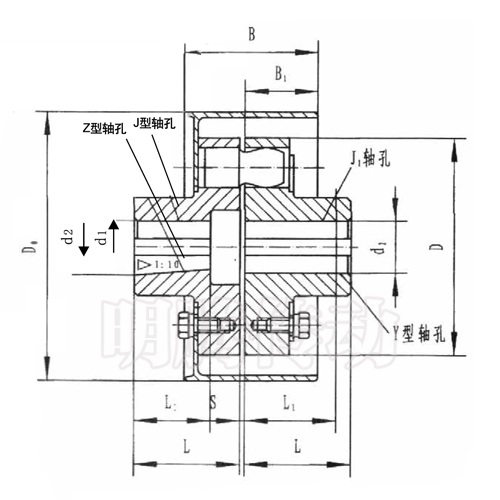 LXZ型带制动轮弹性柱销联轴器图纸