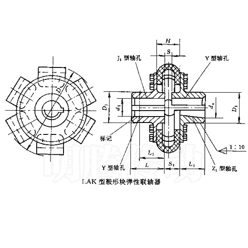 LAK型鞍形块弹性联轴器图纸