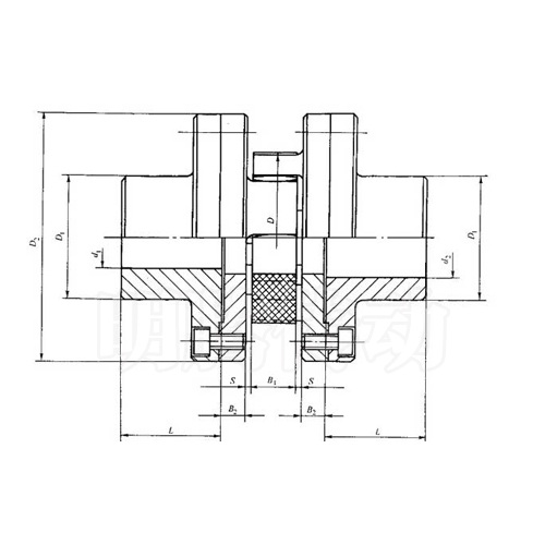 LXS型双法兰星型弹性联轴器图纸