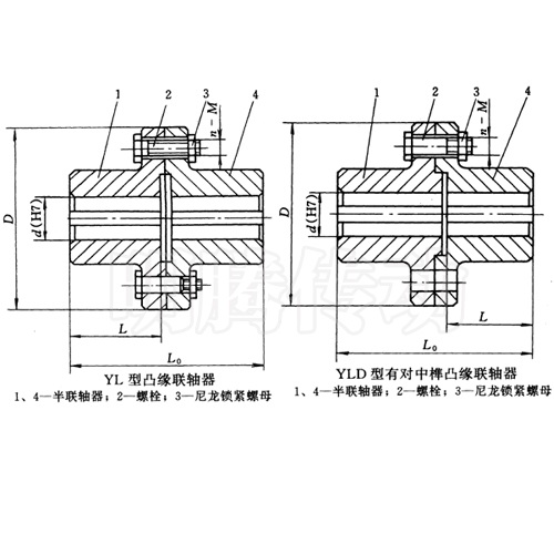 YL、YLD型凸缘联轴器图纸