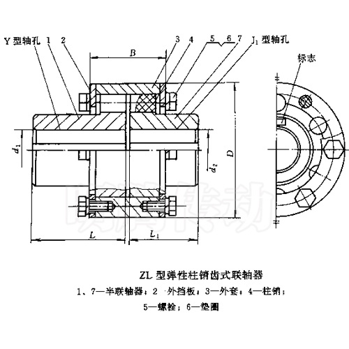 ZL型弹性柱销齿式联轴器图纸